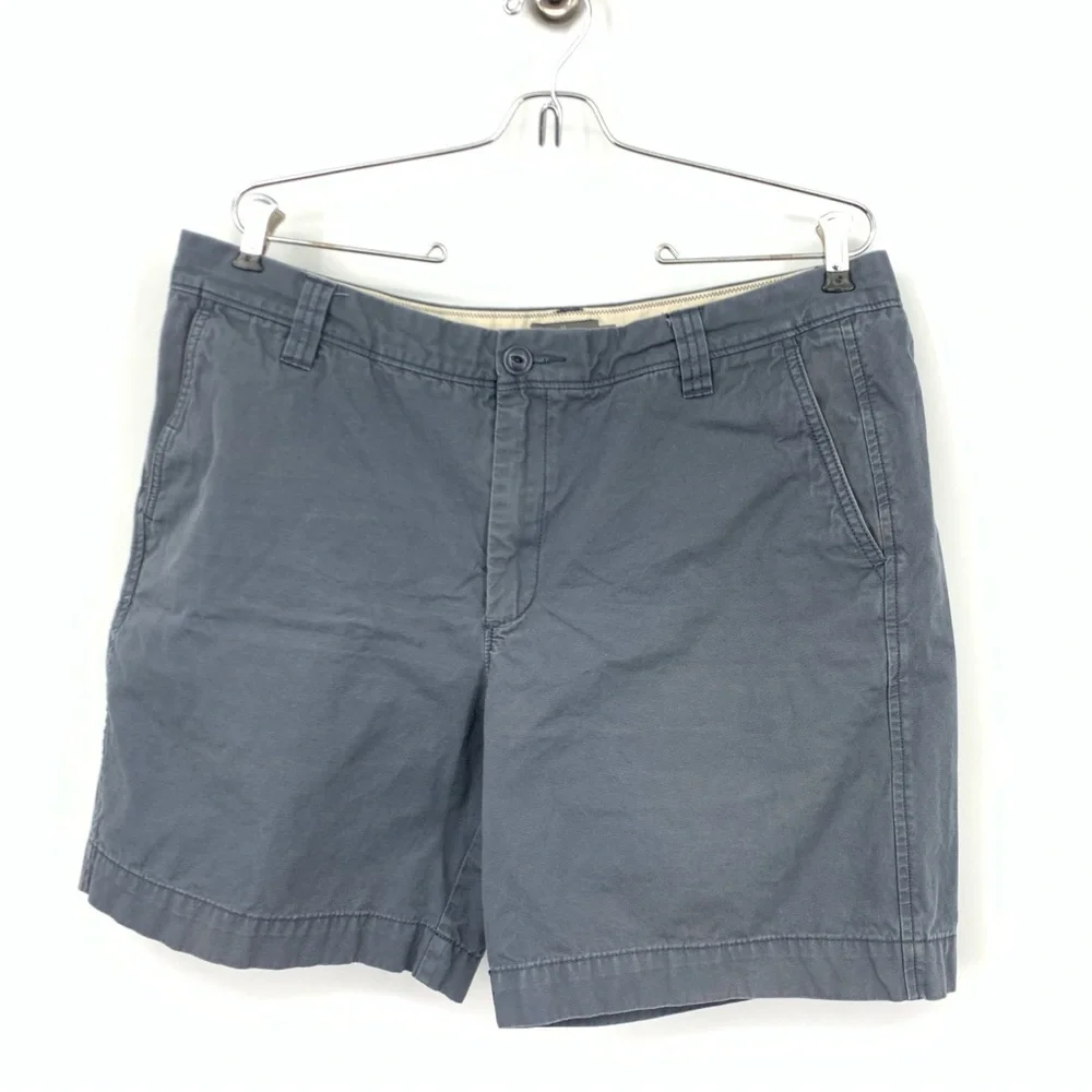 LL Bean Signature Men Size 38 Shorts Blue‎ Cotton Canvas Chinos Slim Straight